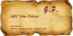 Görbe Petur névjegykártya